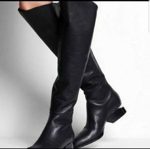 RARE/DISCONTINUED Aexander Wang Sigfrid black over the knee boots leather